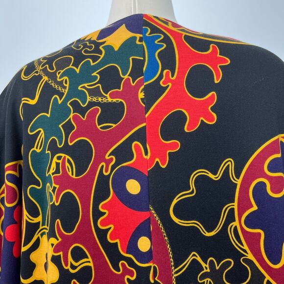 Natori Reversible Open-Front Cardigan Kaftan Black Multicolor M Oversized - Picture 5 of 7